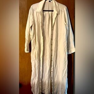 Old Navy Ivory Linen Shirt Dress